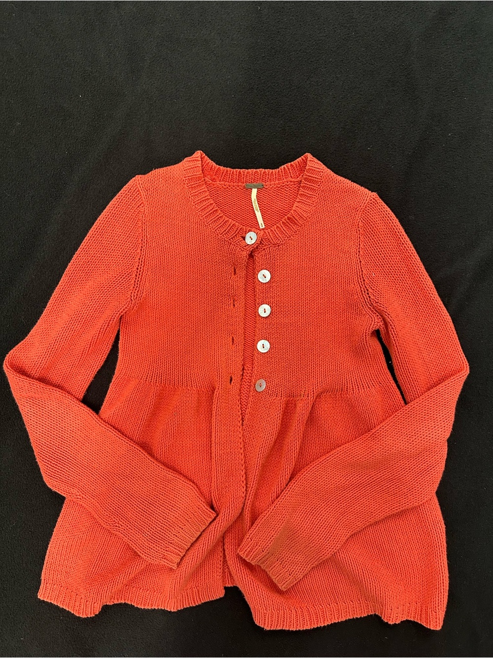Free People Women’s Coral Button-Front Knit Sweater-Small